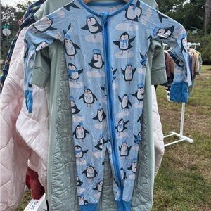 Little Sleepies Light Blue Penguin Footie